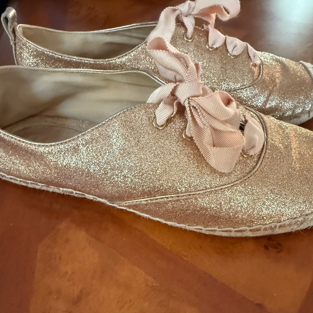 Coach Ramira espadilles rose gold glitter 7.5